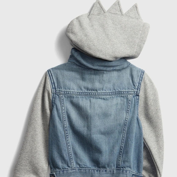 2 Years GAP Denim Jacket, Soft Cotton Hood and Sleeves NWT  - Picture 2 of 6
